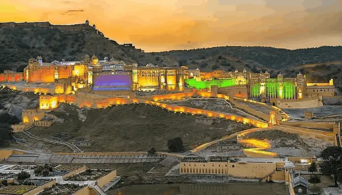 Evening Light and Sound of amer fort jaipur image amer fort history 

